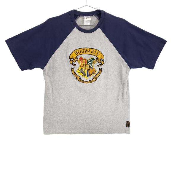 Harry Potter Other - Vintage Harry Potter T Shirt Adult Medium Gray Embroidered Hogwarts Crest 2001